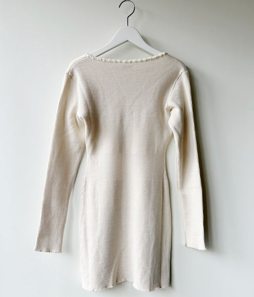 FUMIKA_UCHIDA/RIB STITCH HENLEY-NECK UNDERWEAR(IVORY)