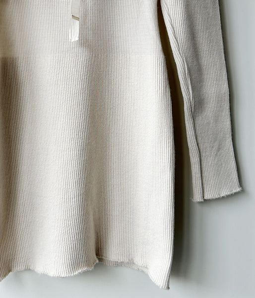 FUMIKA_UCHIDA/RIB STITCH HENLEY-NECK UNDERWEAR(IVORY)