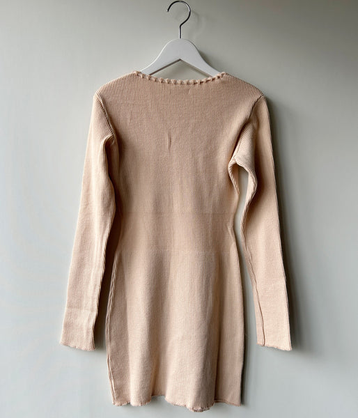 FUMIKA_UCHIDA/RIB STITCH HENLEY-NECK UNDERWEAR(PINKBEIGE)