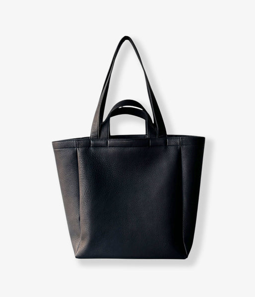 Aeta/DEER LEATHER DOUBLE HANDLE TOTE M(BLACK)