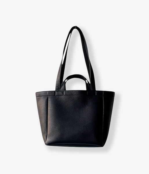 Aeta/DEER LEATHER DOUBLE HANDLE TOTE S(BLACK)