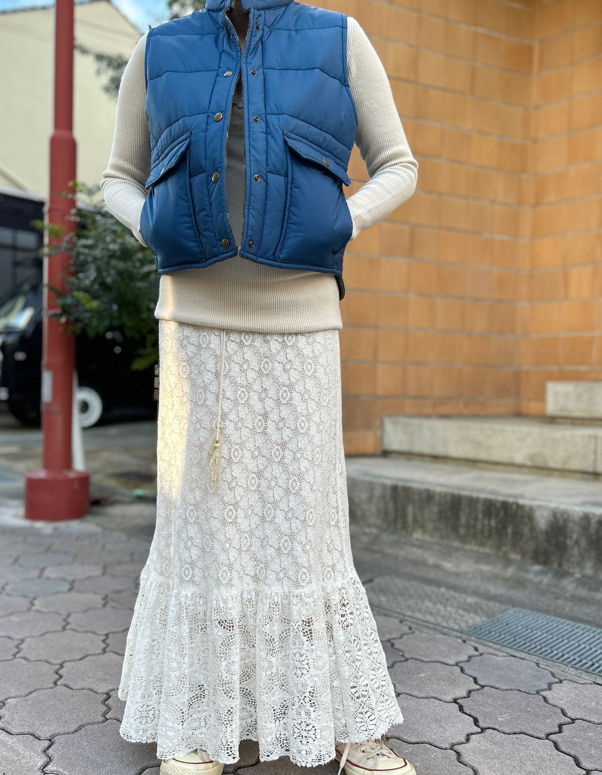 nowos/LACE SKIRT(WHITE)