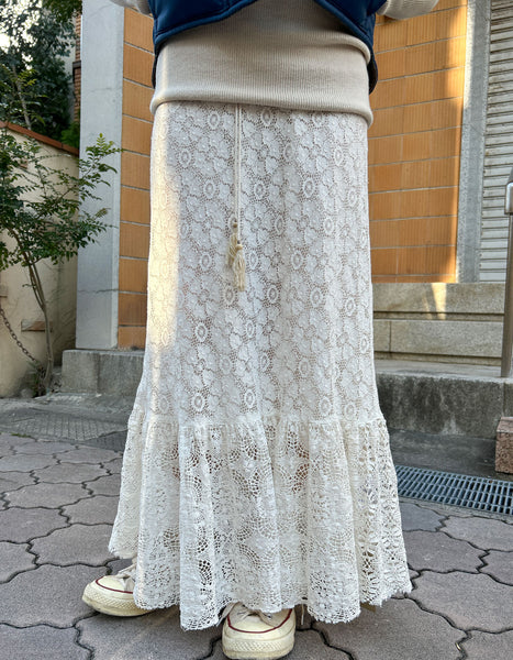 nowos/LACE SKIRT(WHITE)