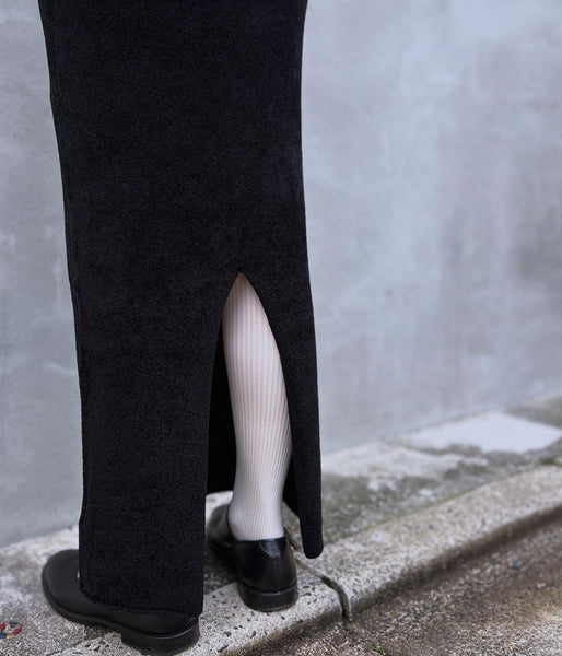 PHEENY/MOLE YARN WHOLEGARMENT LONG SKIRT(BLACK)