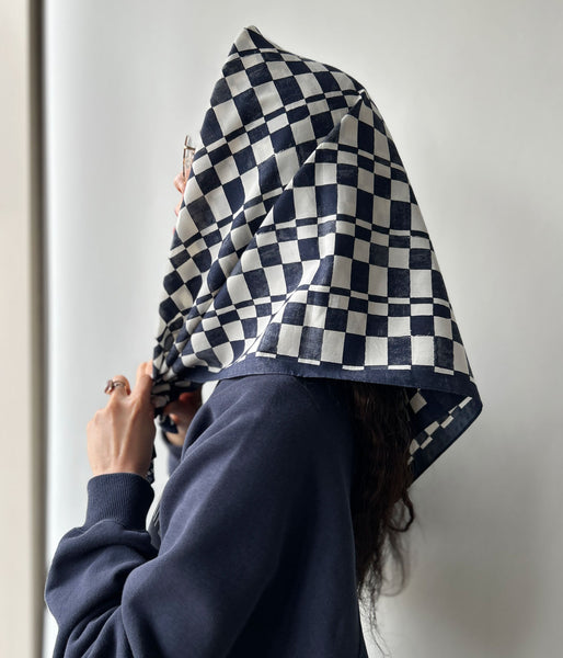 PHEENY/COTTON SILK CHECKERED SCARF