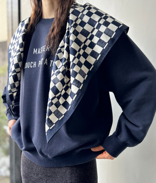 PHEENY/COTTON SILK CHECKERED SCARF