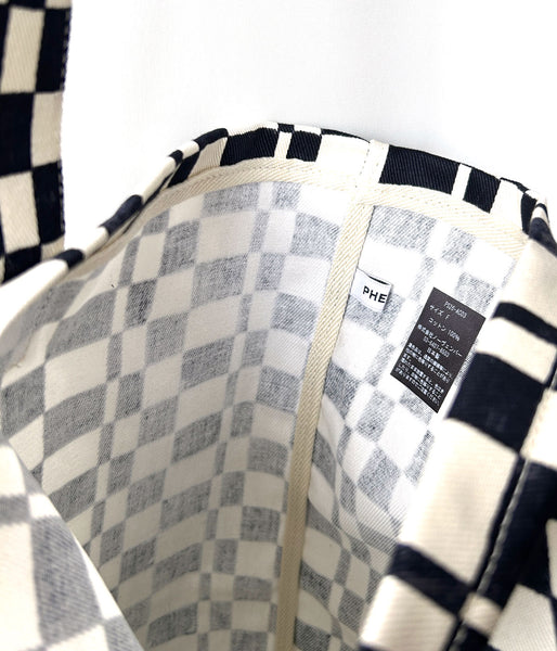 PHEENY/CHECKERED BUCKET TOTE BAG