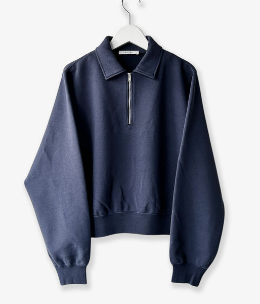 PHEENY/ATHLEISURE HALF-ZIP COLLARED PULLOVER(NAVY)
