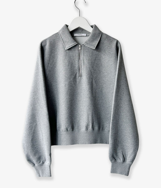 PHEENY/ATHLEISURE HALF-ZIP COLLARED PULLOVER(GRAY)