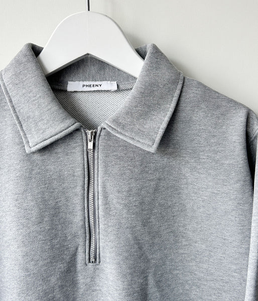 PHEENY/ATHLEISURE HALF-ZIP COLLARED PULLOVER(GRAY)