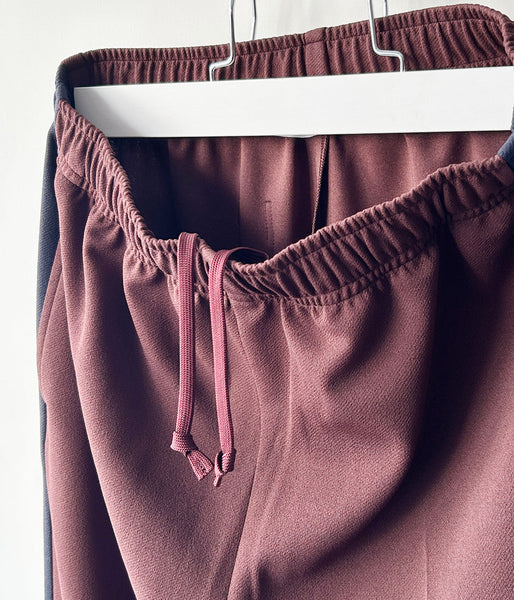 PHEENY/GEORGETTE KERSEY SIDE-STRIPE FLARE PANTS(BURGUNDY)