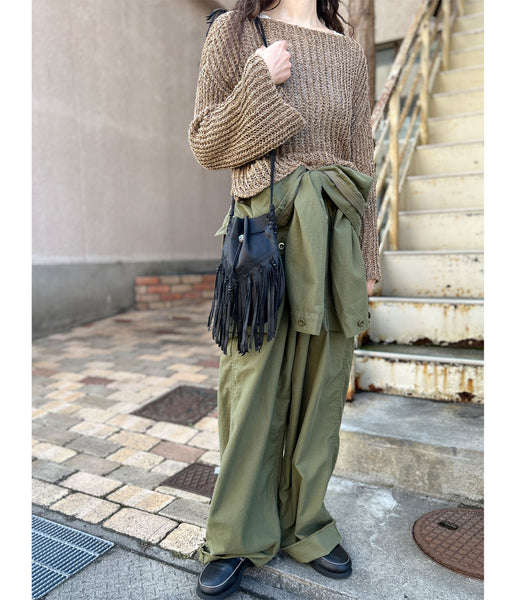 nowos/FRINGE BAG(BLACK)