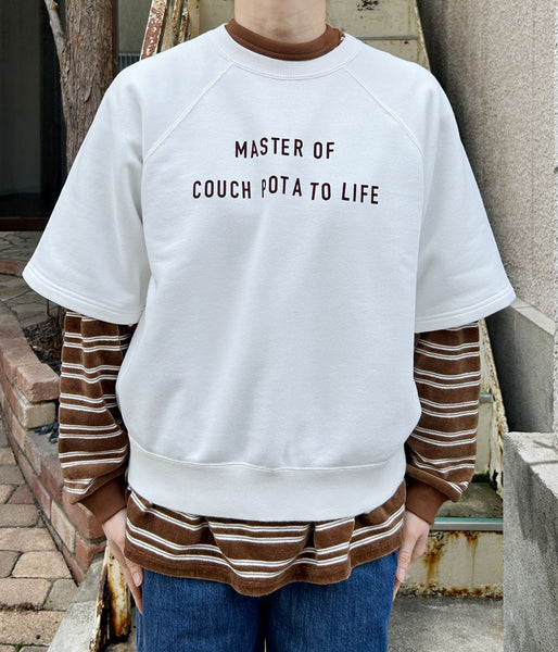 PHEENY/FLOCKED ATHLEISURE S/S SWEATSHIRT(WHITE)