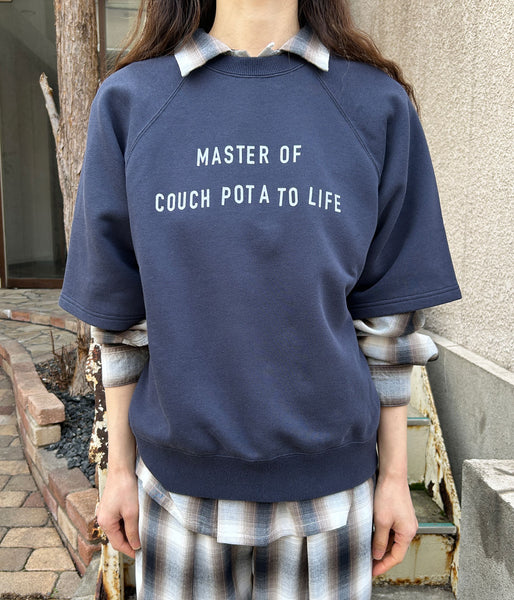 PHEENY/FLOCKED ATHLEISURE S/S SWEATSHIRT(NAVY)