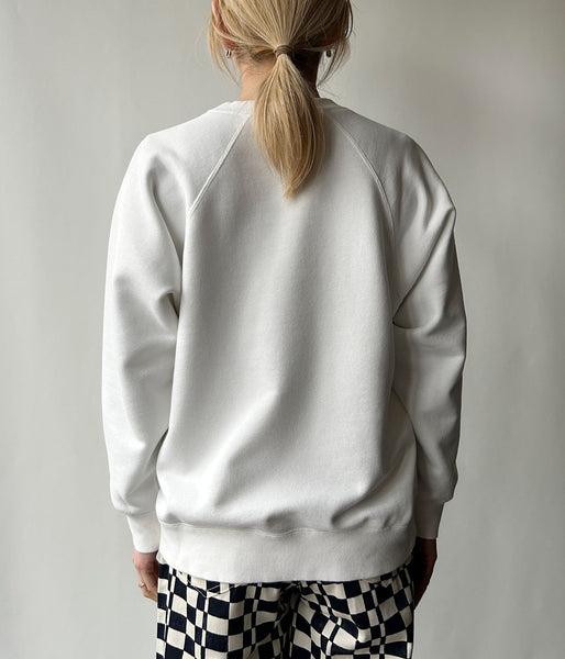 PHEENY/FLOCKED ATHLEISURE SWEATSHIRT(WHITE)