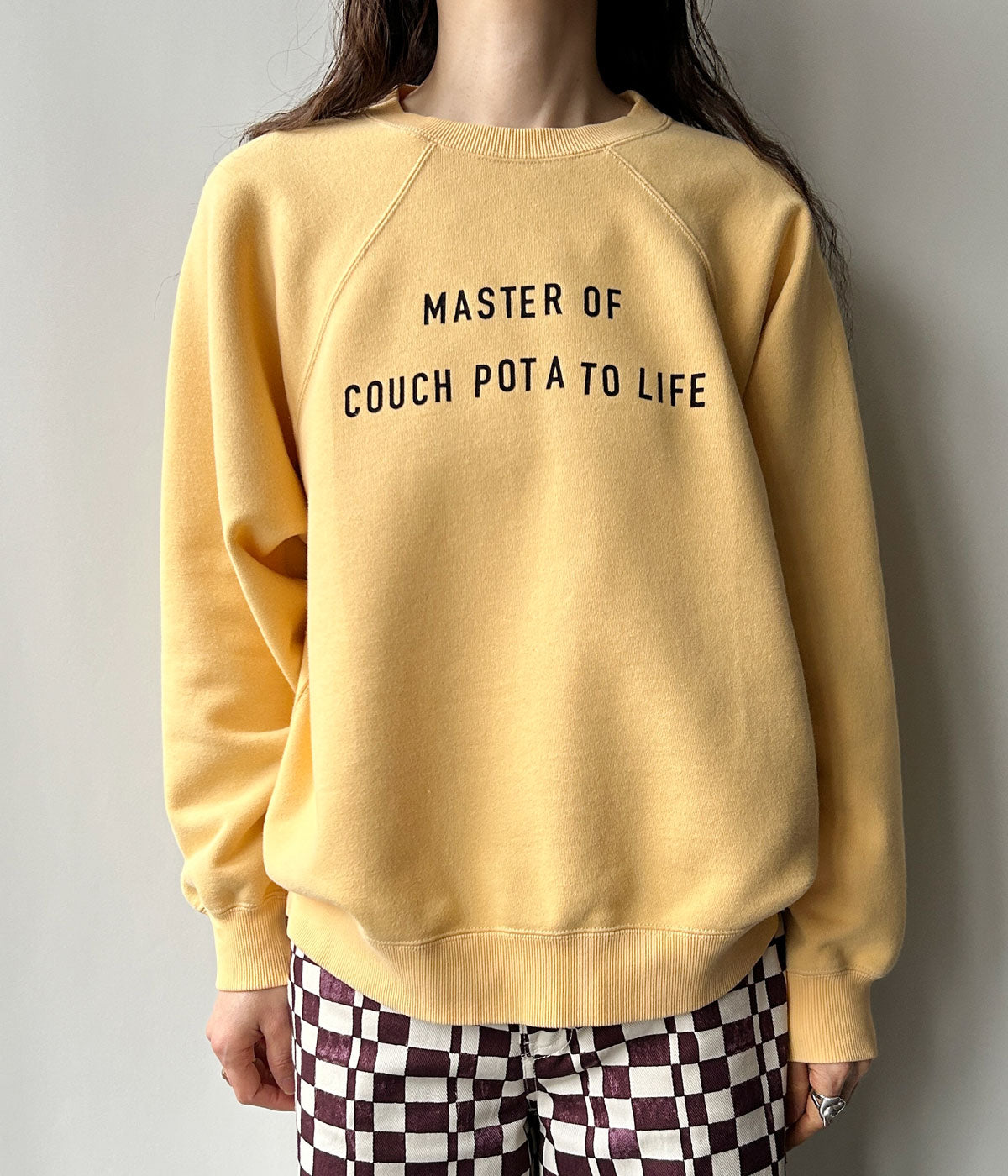 PHEENY/FLOCKED ATHLEISURE SWEATSHIRT(YELLOW) PHEENY/FLOCKED ATHLEISURE SWEATSHIRT(YELLOW)