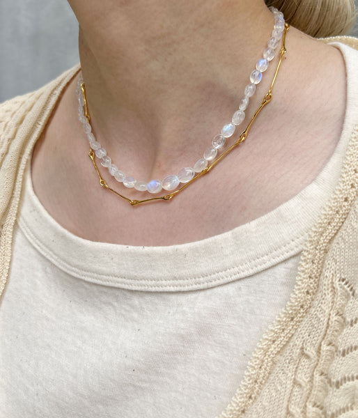 R.ALAGAN/THIN FIBULA CHAIN NECKLACE(GOLD)