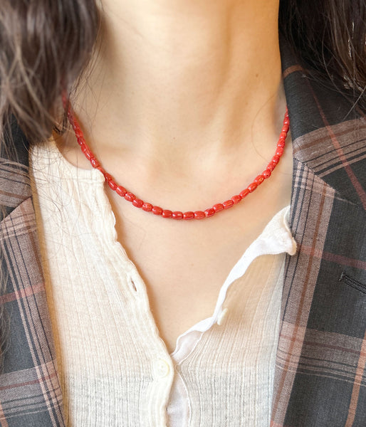 R.ALAGAN/SHORT CORAL NECKLACE