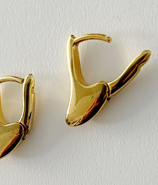 R.ALAGAN/TINY MOON HOOPS(GOLD)