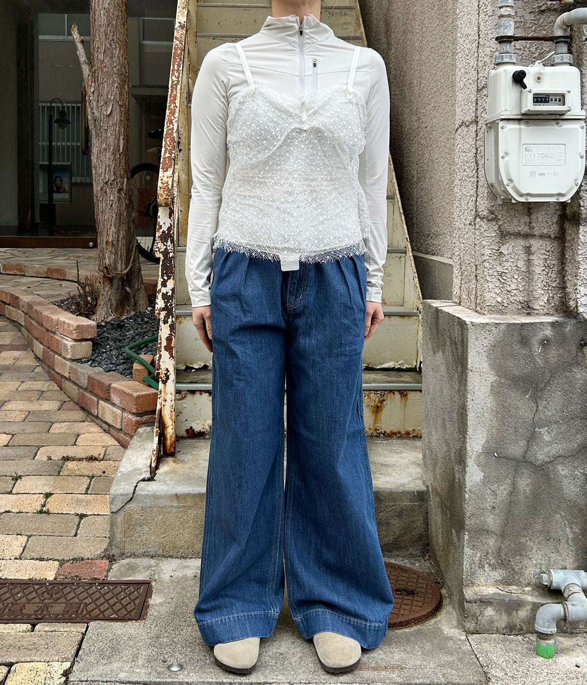 FUMIKA_UCHIDA/DOTS EMB.TULLE CAMISOLE(OFFWHITE)