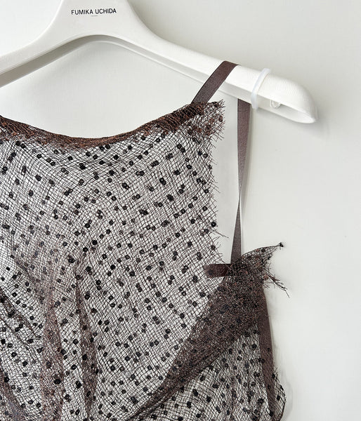 FUMIKA_UCHIDA/DOTS EMB.TULLE BIB TOP(COPPER)