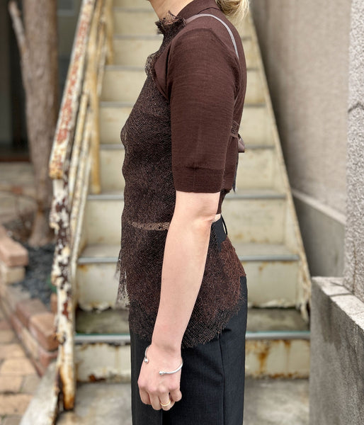 FUMIKA_UCHIDA/DOTS EMB.TULLE BIB TOP(COPPER)