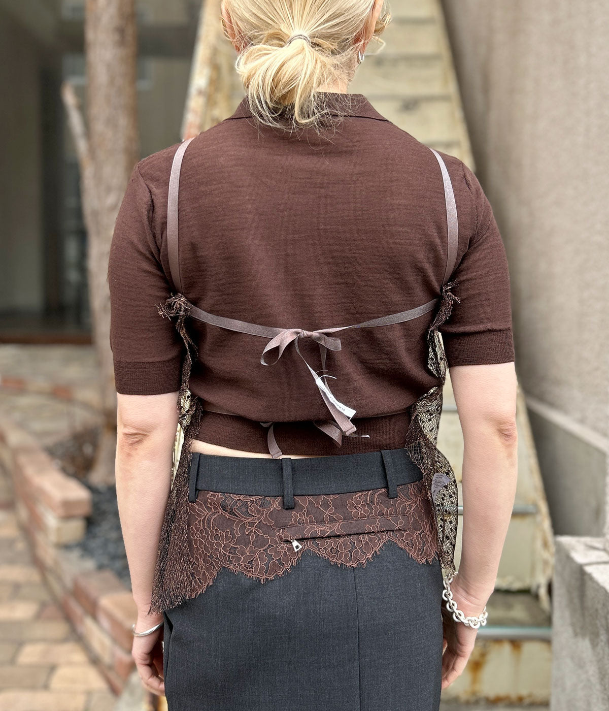 FUMIKA_UCHIDA/DOTS EMB.TULLE BIB TOP(COPPER)