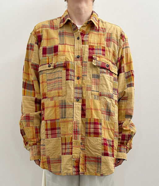 nowos/PATCHWORK SHIRT(BEIGE)