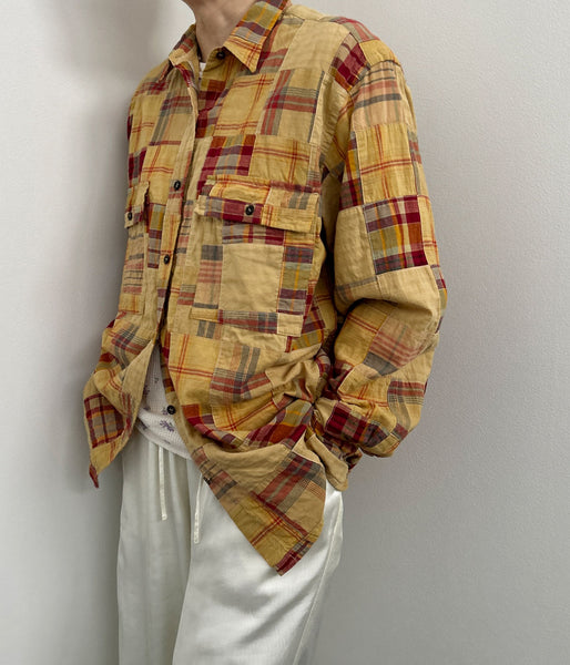 nowos/PATCHWORK SHIRT(BEIGE)