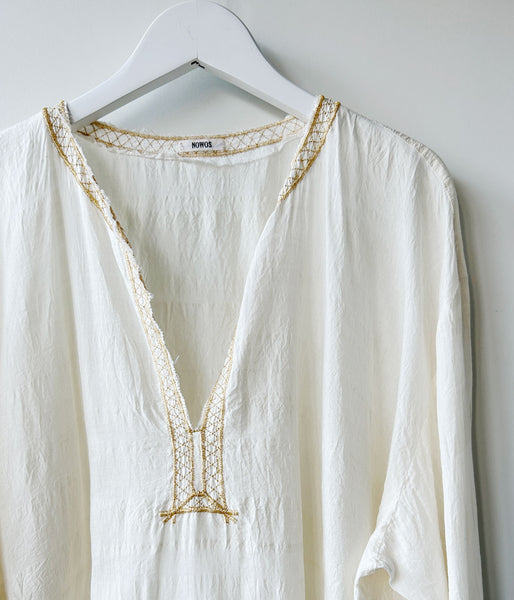 nowos/EMBROIDERD BLOUSE(WHITE)
