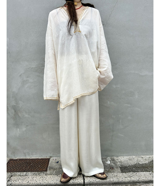 nowos/EMBROIDERD BLOUSE(WHITE)