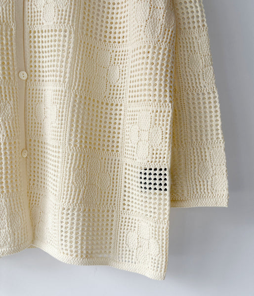 PHEENY/COTTON LACE STITCH CARDIGAN(IVORY)