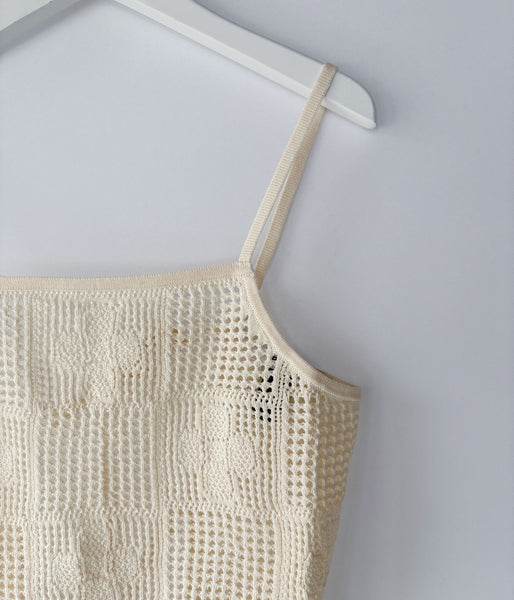 PHEENY/COTTON LACE STITCH CAMISOLE(IVORY)