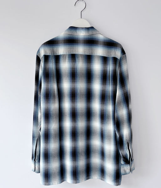 PHEENY/RAYON OMBRE CHECK L/S SHIRT(BLUE)