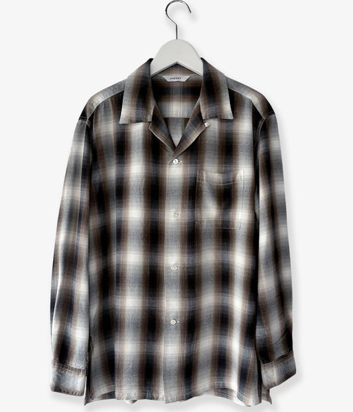 PHEENY/RAYON OMBRE CHECK L/S SHIRT(BROWN)