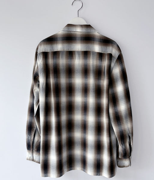 PHEENY/RAYON OMBRE CHECK L/S SHIRT(BROWN)
