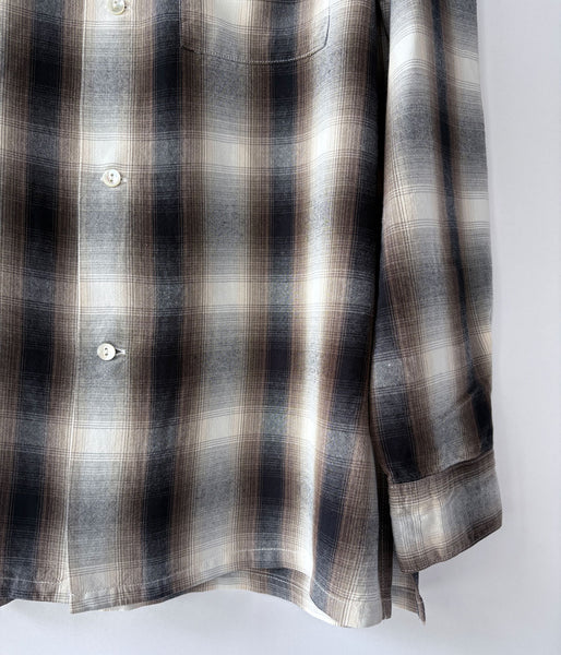 PHEENY/RAYON OMBRE CHECK L/S SHIRT(BROWN)