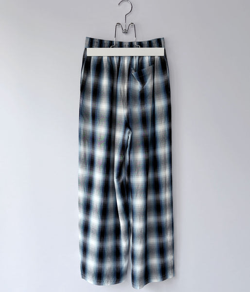 PHEENY/RAYON OMBRE CHECK GATHERED PANTS(BLUE)
