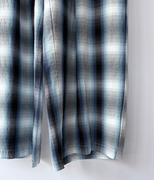 PHEENY/RAYON OMBRE CHECK GATHERED PANTS(BLUE)