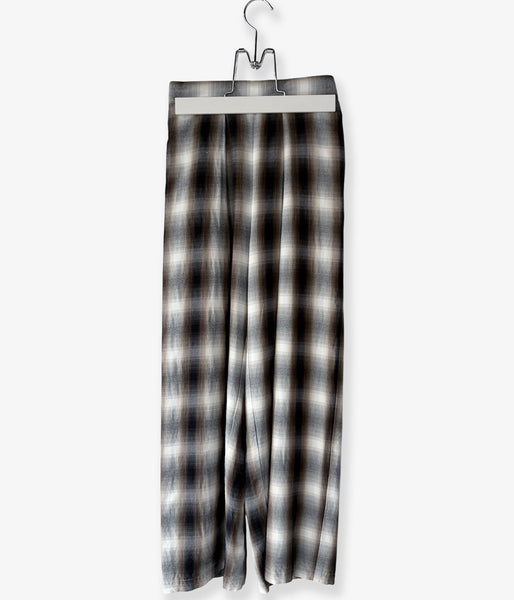 PHEENY/RAYON OMBRE CHECK GATHERED PANTS(BROWN)