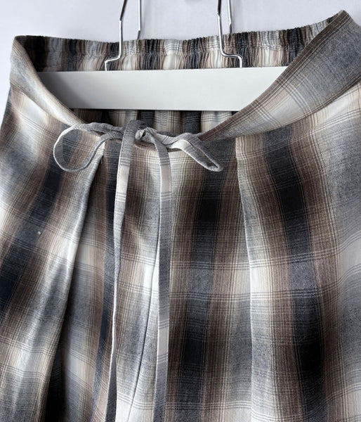 PHEENY/RAYON OMBRE CHECK GATHERED PANTS(BROWN)