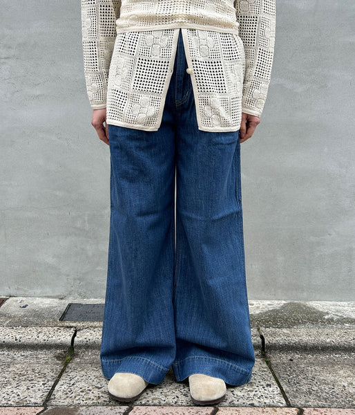 PHEENY/NATURAL SLUB DENIM WIDE PAINTER PANTS(INDIGO)