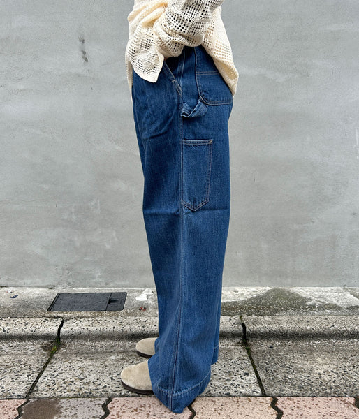 PHEENY/NATURAL SLUB DENIM WIDE PAINTER PANTS(INDIGO)