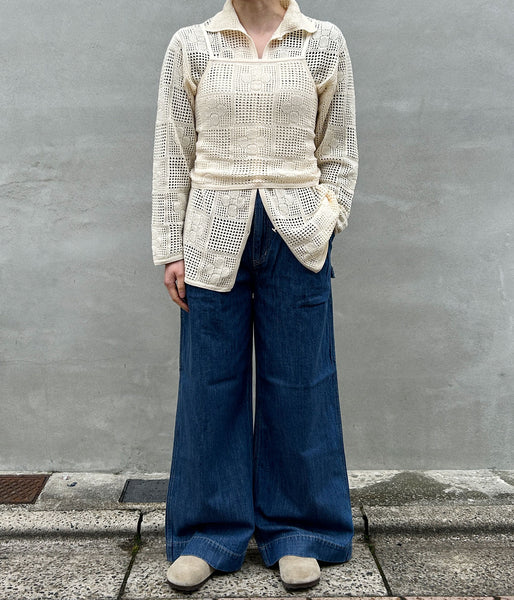 PHEENY/COTTON LACE STITCH CARDIGAN(IVORY)