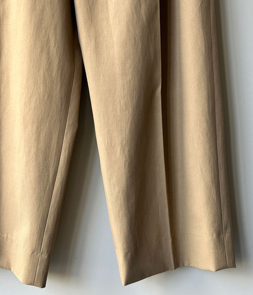 FUMIKA_UCHIDA/TWILL BELTED TROUSERS(KHAKIBEIGE)