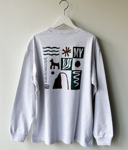 PHEENY/PRINTED L/S TEE"JOURNEY"(GRAY)