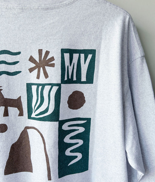 PHEENY/PRINTED L/S TEE"JOURNEY"(GRAY)