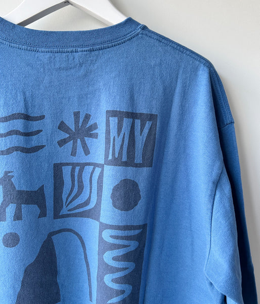 PHEENY/PRINTED L/S TEE"JOURNEY"(BLUE)