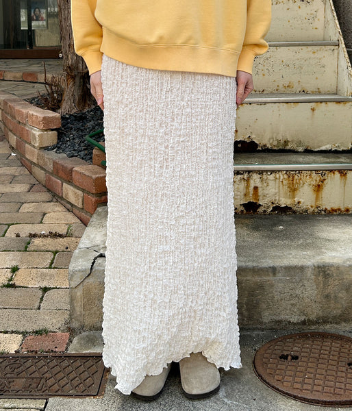 PHEENY/SHRINK LACE FRILL SKIRT(IVORY)