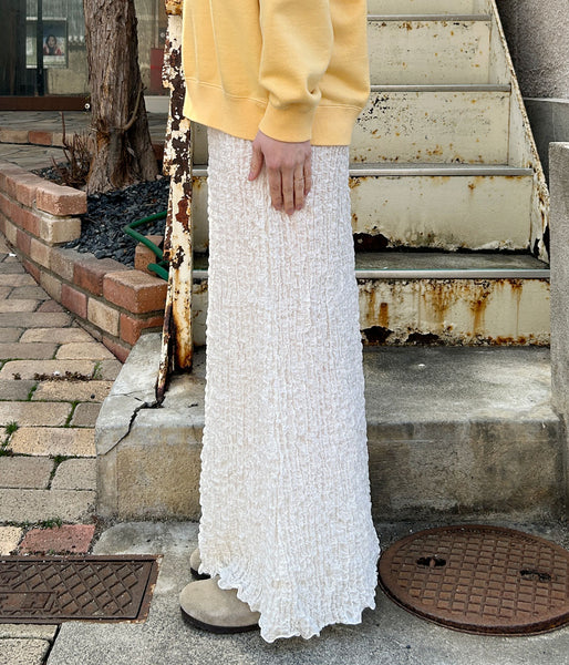 PHEENY/SHRINK LACE FRILL SKIRT(IVORY)
